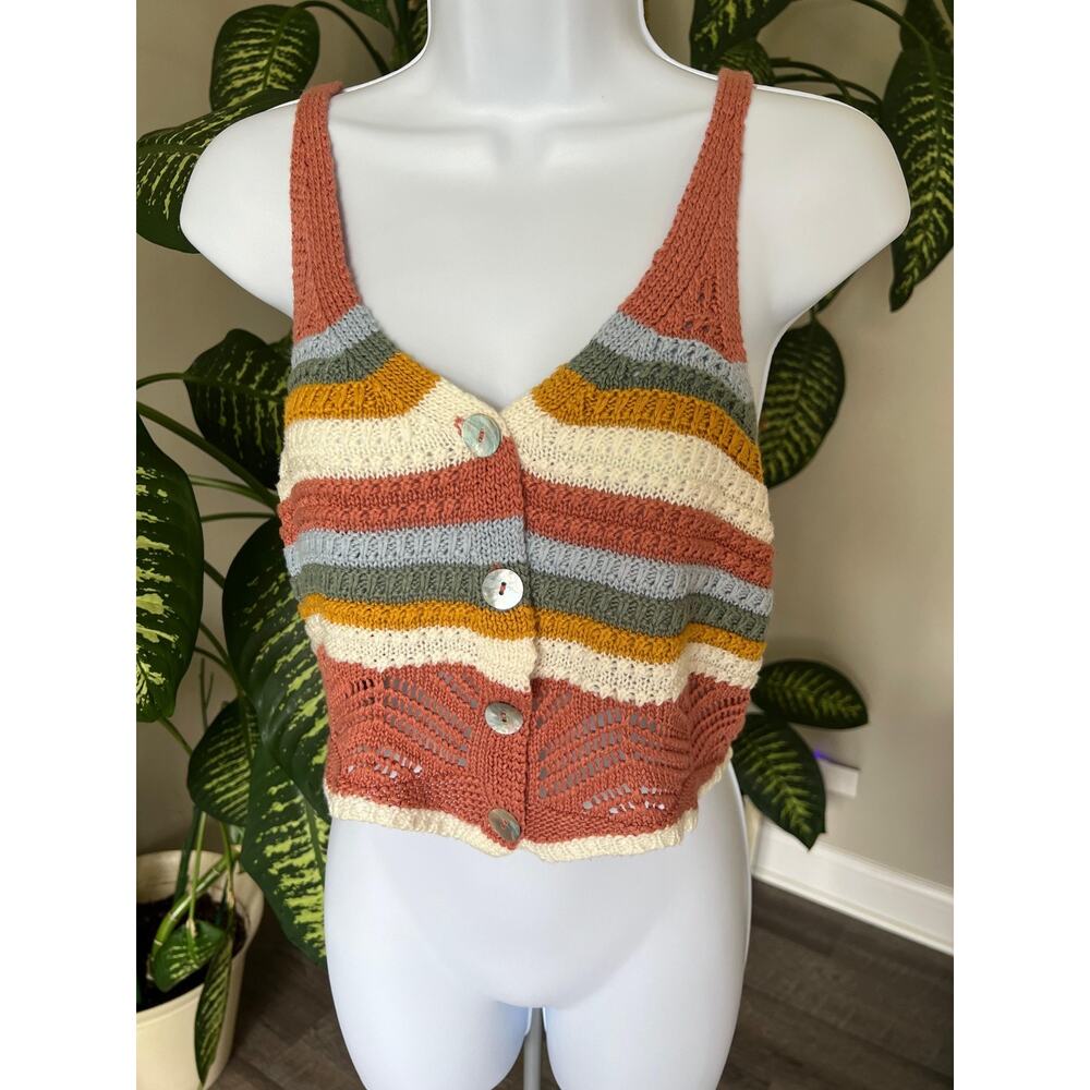 Jolie & Joy Knit Large Cropped Tank Top Wide Strap #530